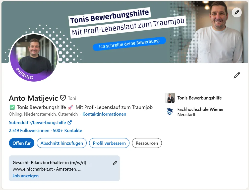 Tonis LinkedIn Profil